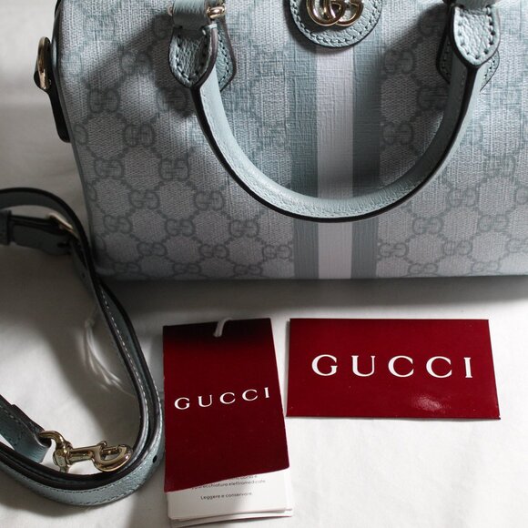 NWT GUCCI GG Supreme Web Tonal Ophidia Top Handle Duffle Shoulder Bag 772061 - Picture 3 of 11